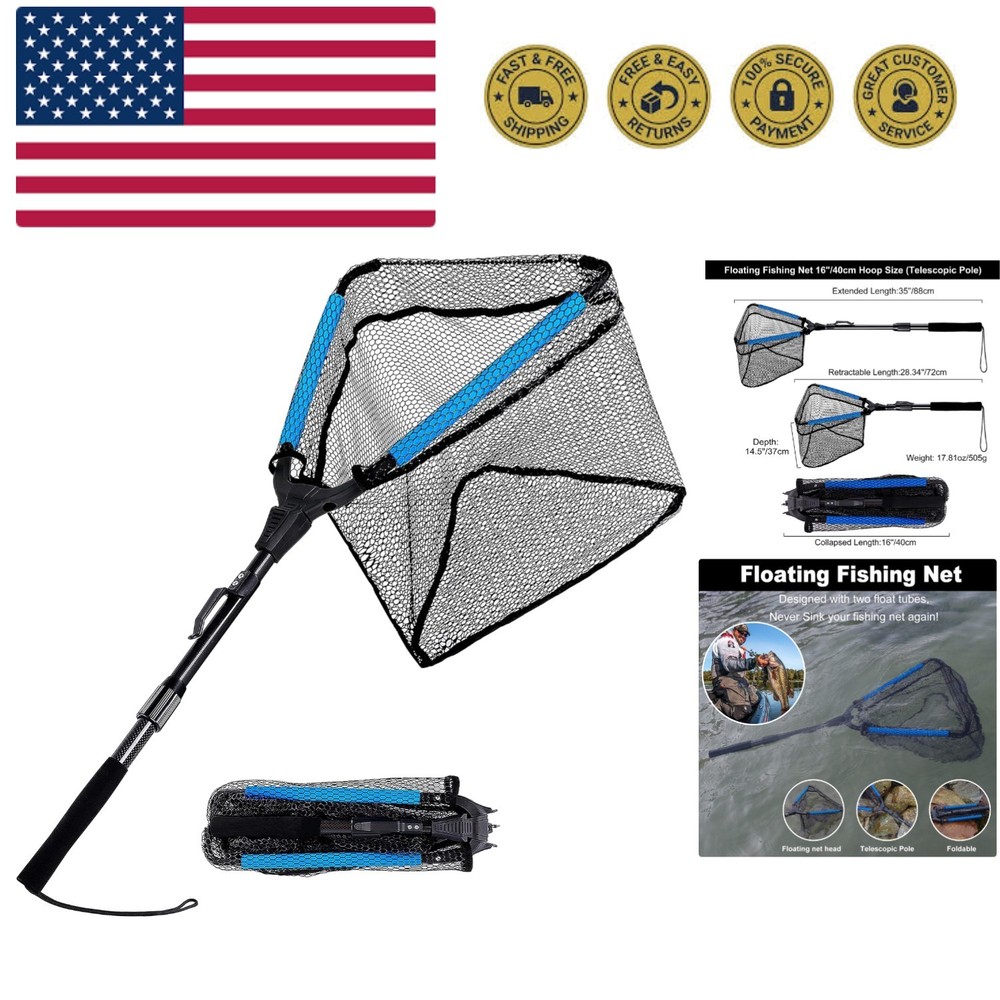 Fishing Net Fish Floating Landing Net, Kayak Nets with Fixed Foldable Telesco...