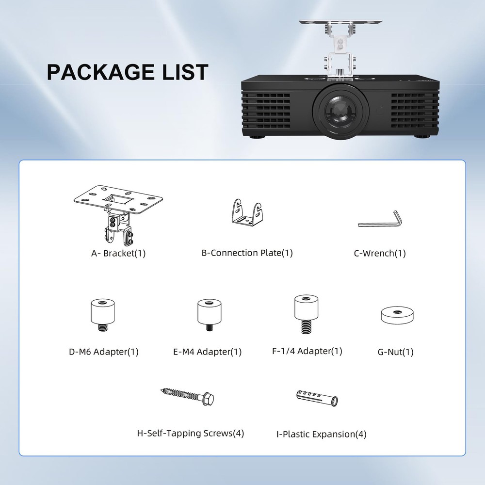 Mini Projector Ceiling Mount Stand Adjustable Wall Mount Hanger Bracket for M...