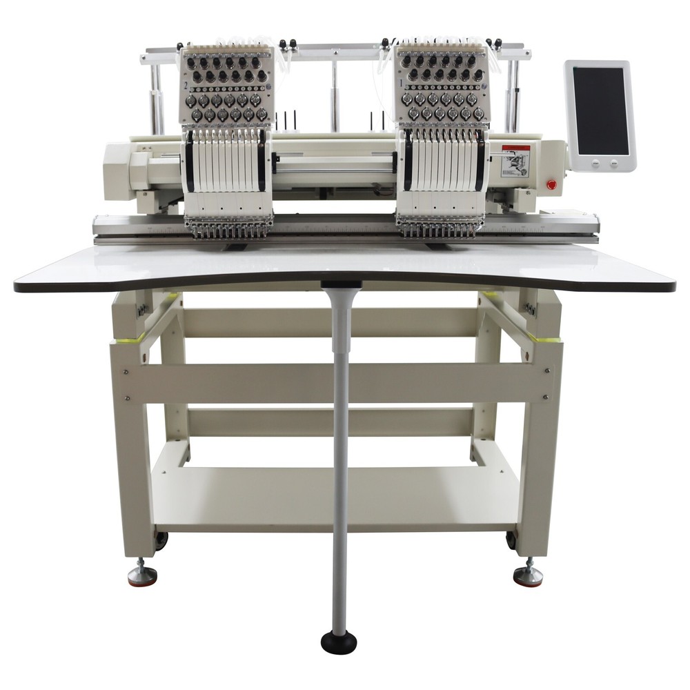 2-head Automatic Computerized Embroidery Machine W/ LCD Touch Screen 12 Needles
