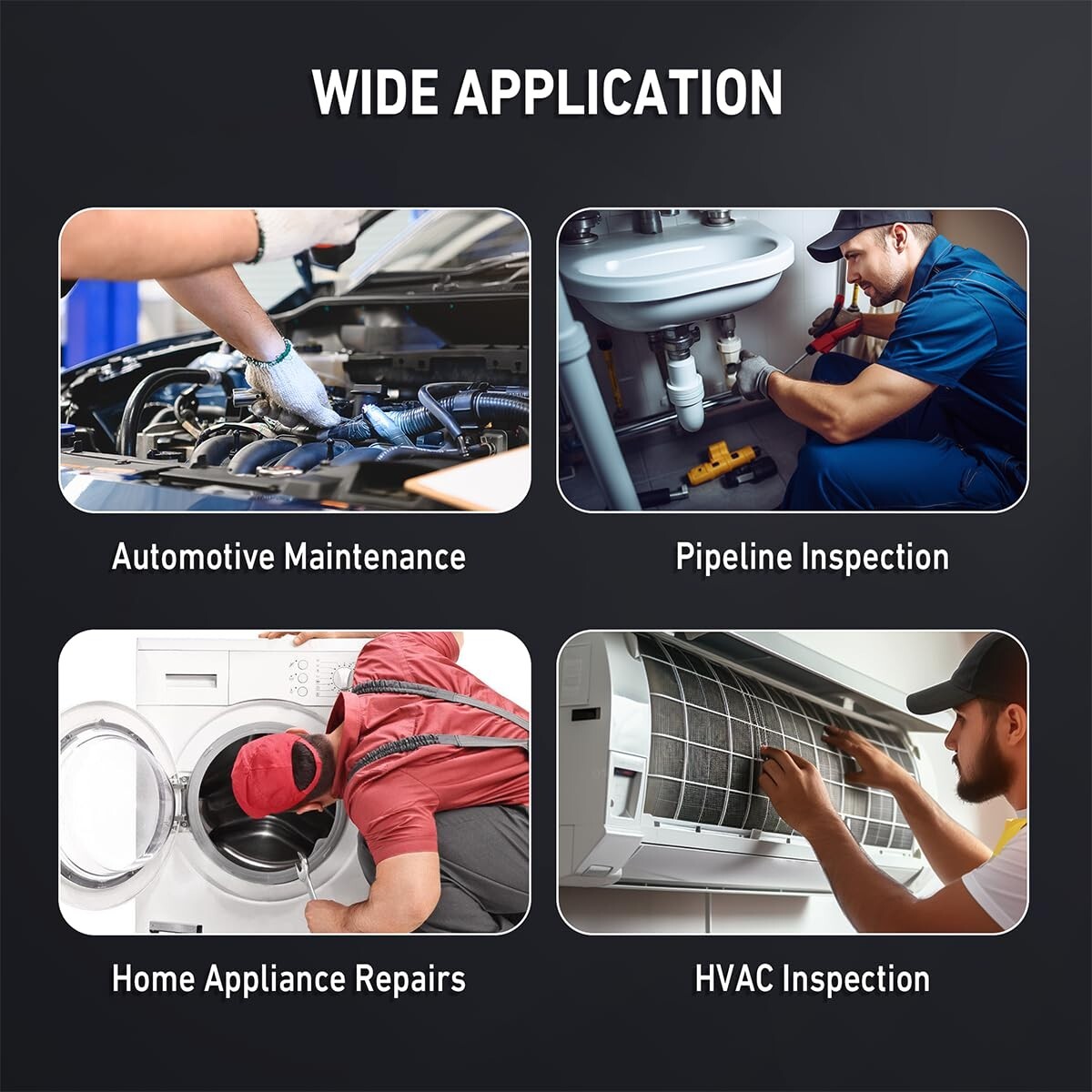 Ralcam Endoscope Inspection Camera Articulating Borescope 3.3FT Flexible Tube