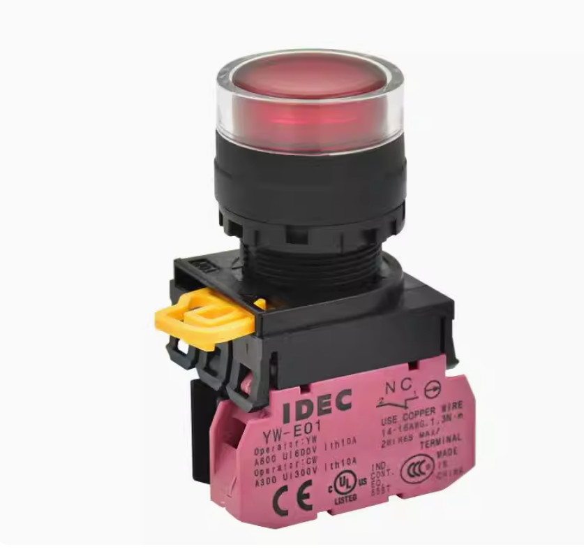 1PC NEW IDEC Self-reset button switch without light YW1L-MF2E02 yellow 2NC #LL