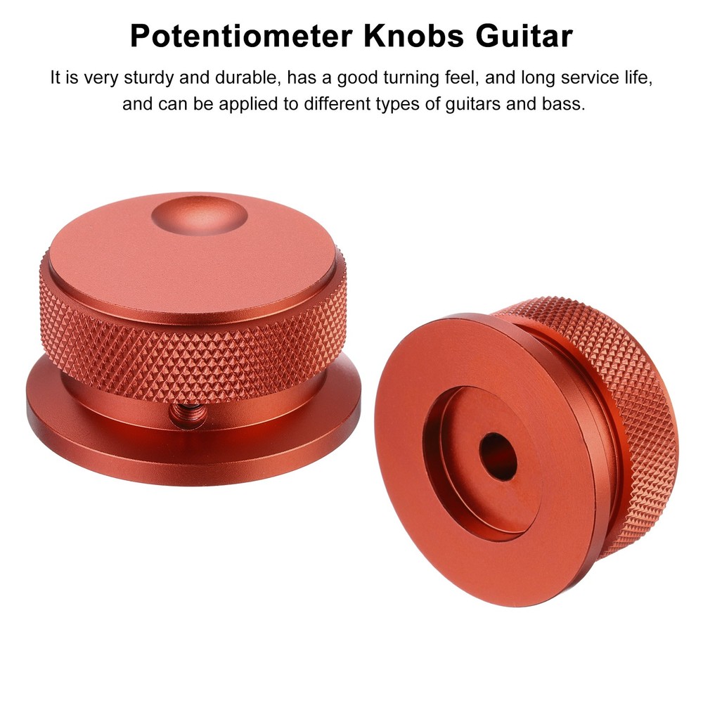 Aluminium Potentiometer Knobs 1/4"x1.5", Volume Tone Control Knobs, Red