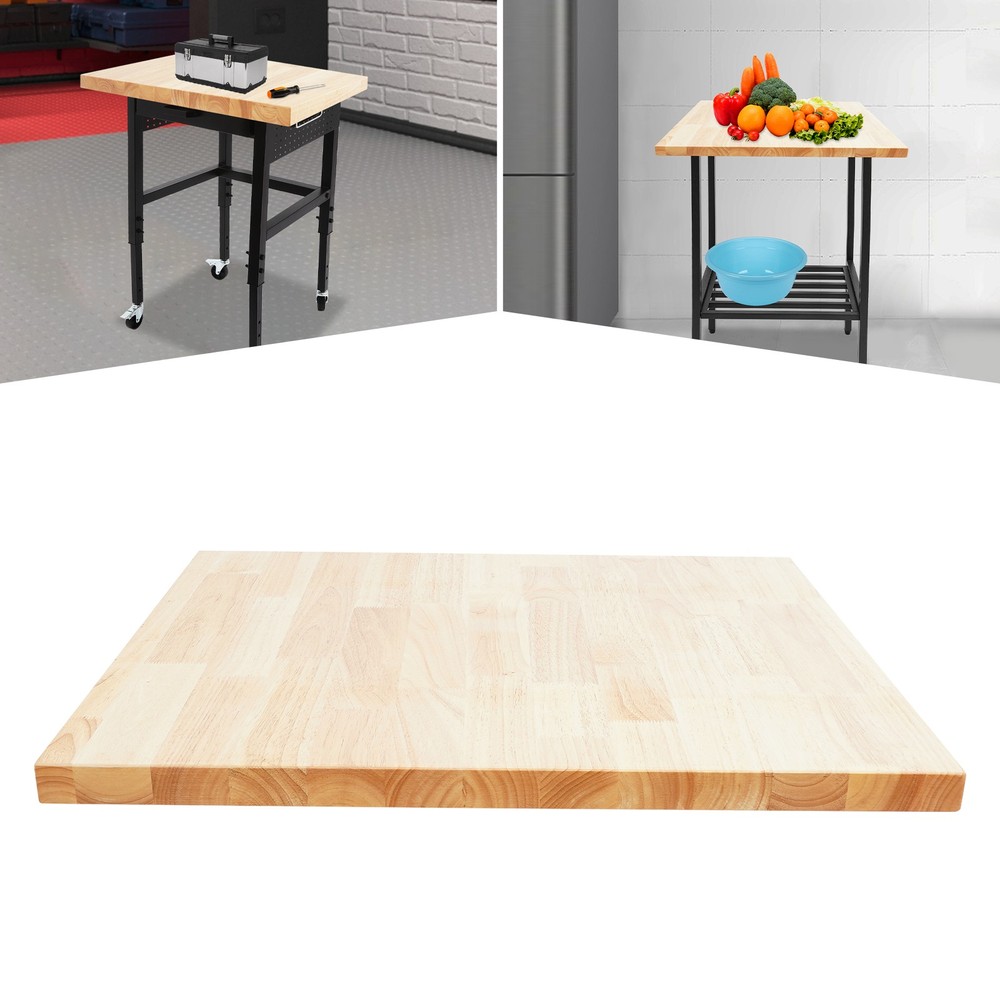 Modern Rectangular Countertop Rubber Wood Countertop Standard Countertop Durable