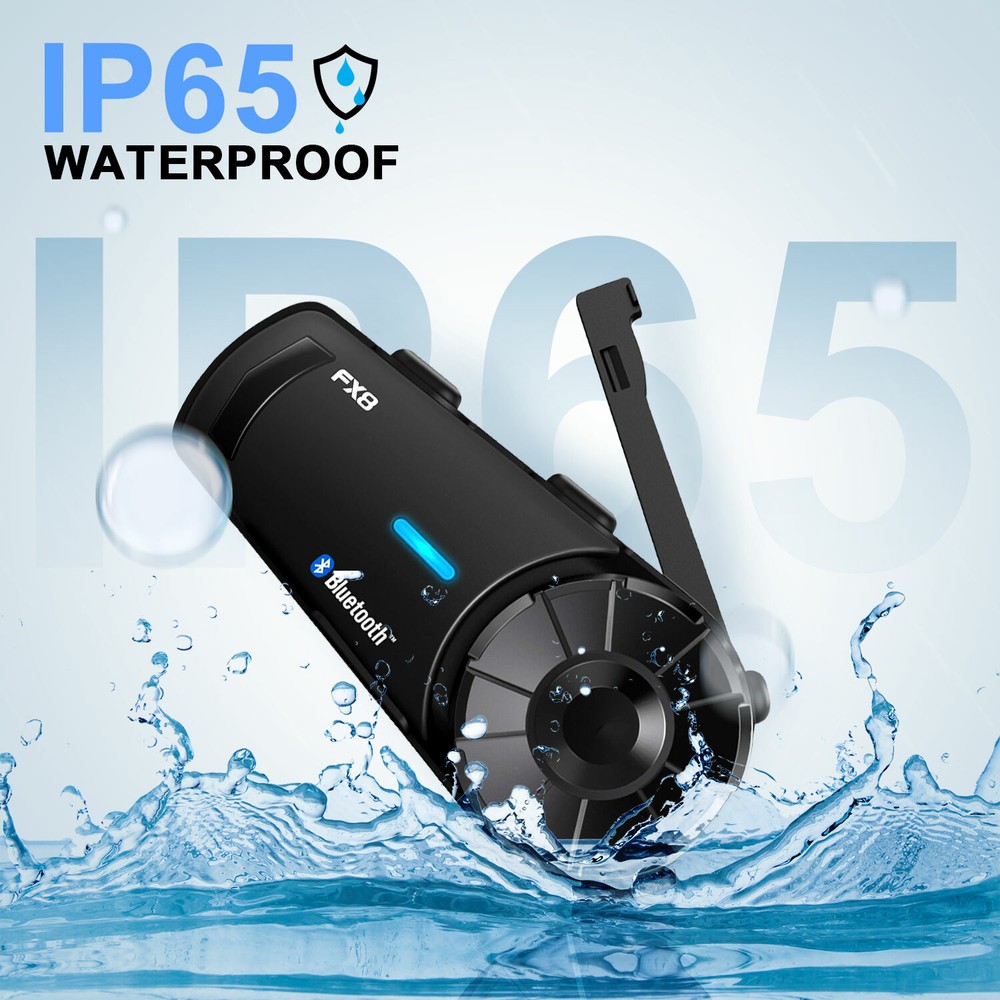 FX8 Motorcycle Helmet Intercom Intercom Bluetooth Rider Headset 2000M FM