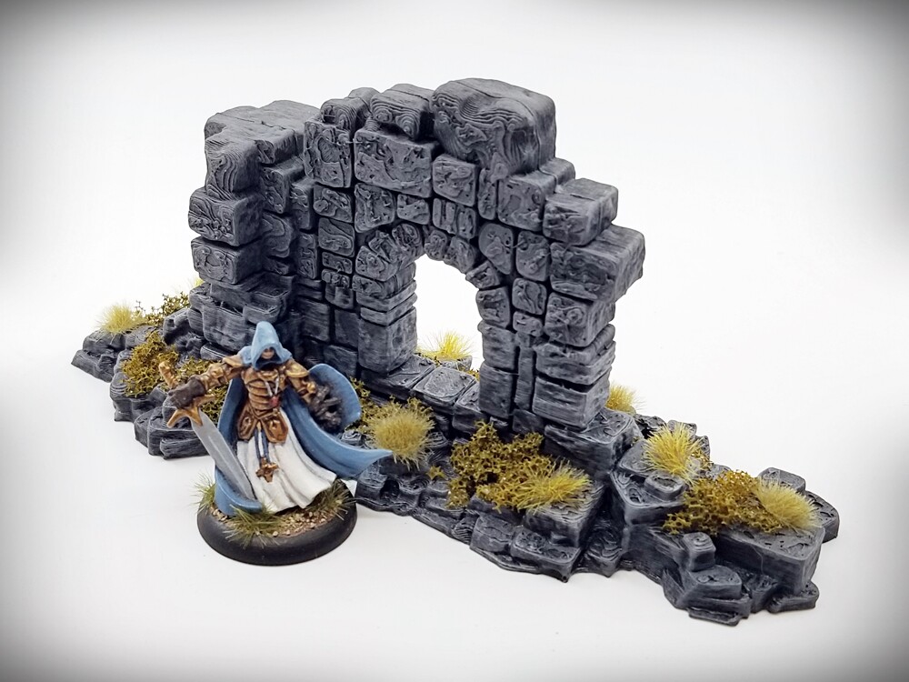 Ruins Terrain - Single Arch Window (Large) - Tabletop Wargaming RPG terrain