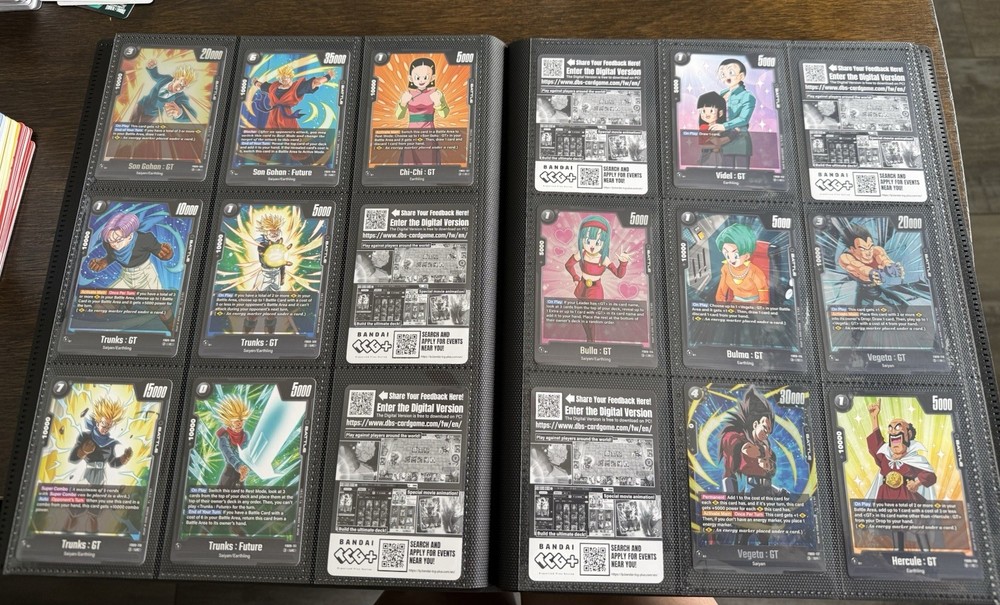 Dragón Ball Dual Evolution Basic Binder, Over 100 Cards, Common, Uncommon, More.