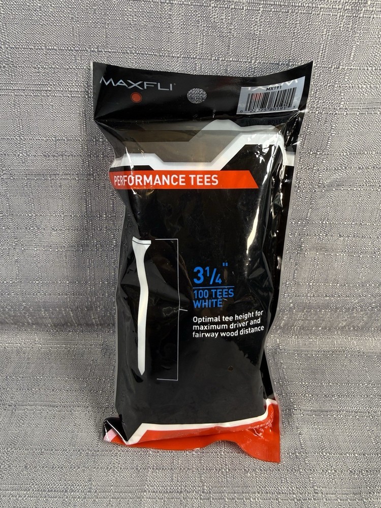 Maxfli Performance Golf Tees 3 1/4” White - 100 Count
