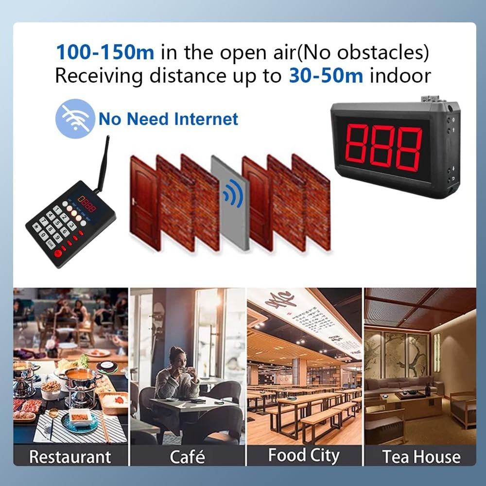 Wireless Queue Calling System Take a Number System with Voice Calling Waiting...