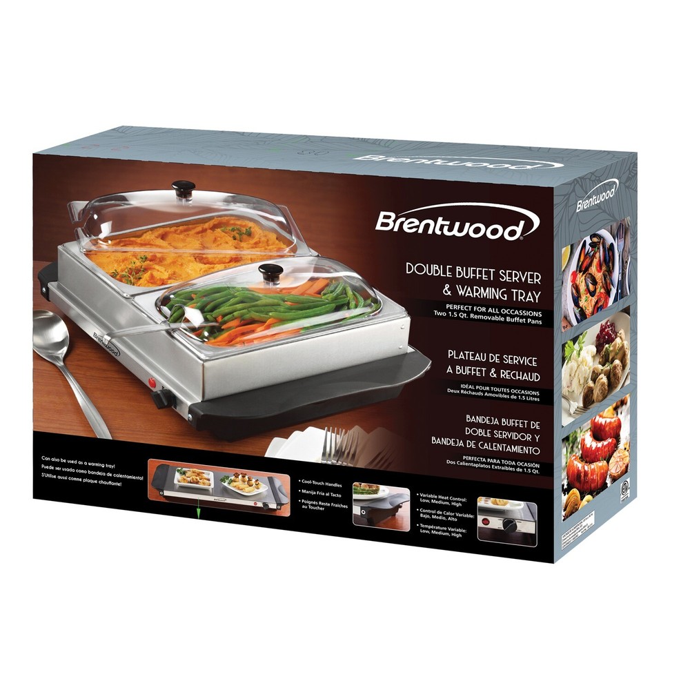3-Quart 2-Pan Buffet Server and Warming Tray