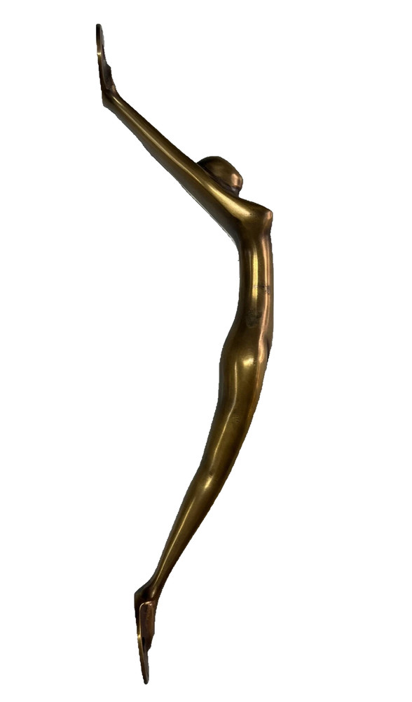 Back to Back Brass cast Stylish DECO 32cm PULL Gym Lady Solid 12 " GRAB handle