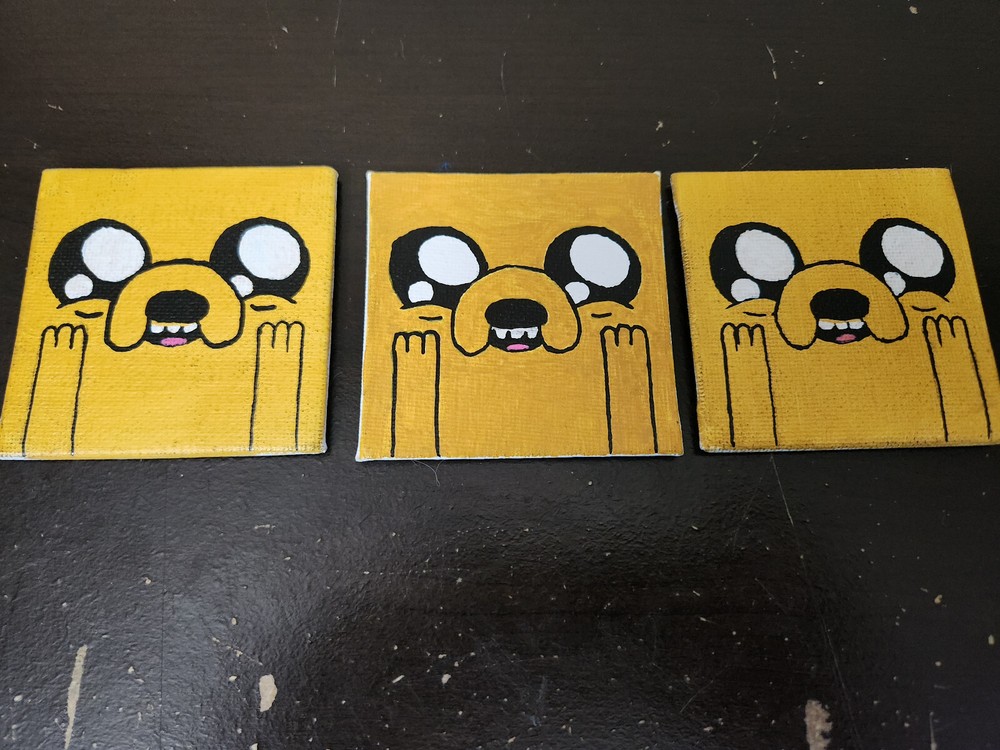 Handpainted Canvas Panel Magnet Jake the Dog (*FAST SHIPPING!*)