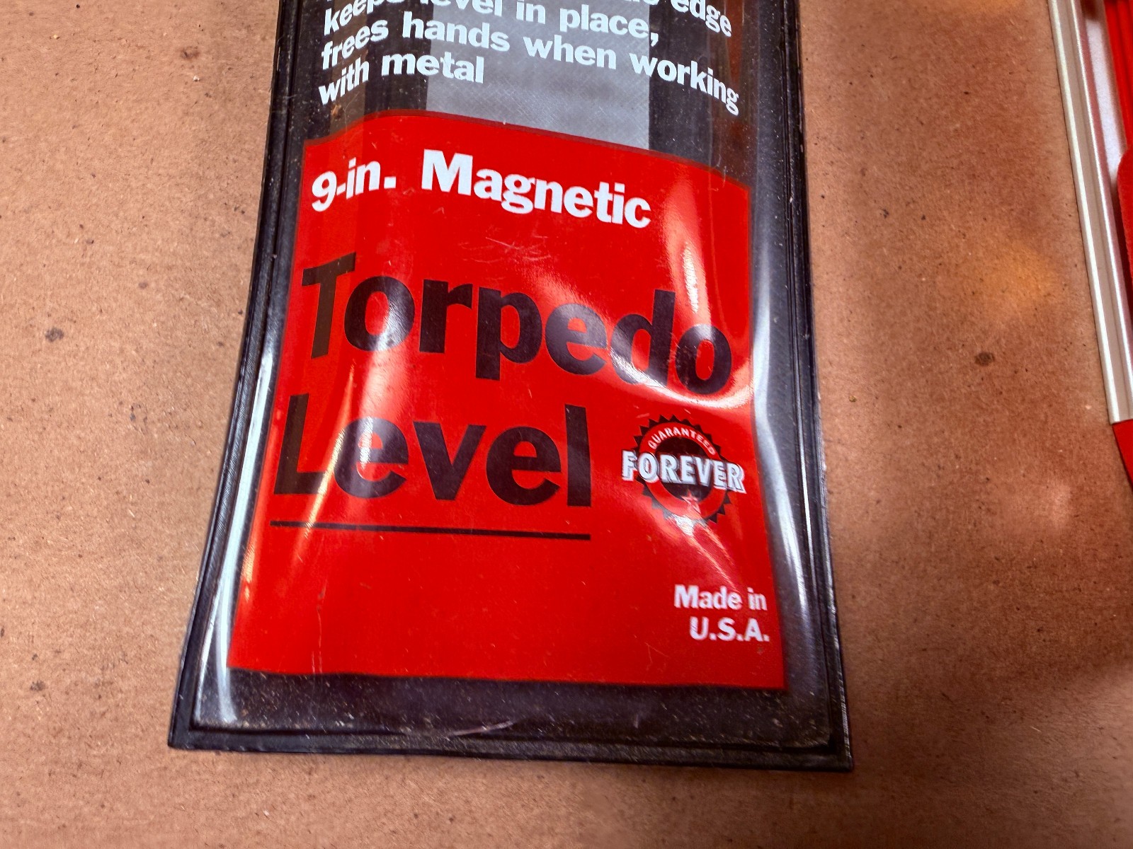 NEW Sears Craftsman USA Nos Torpedo Level 9” 39852 Red Magnetic w/ Pouch