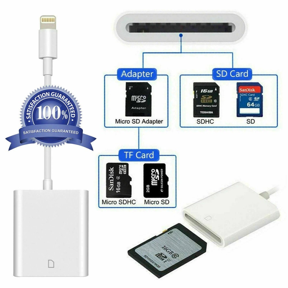 SD Card Reader iPhone/iPad Lightning To SD Card Camera Reader Adapter Converter