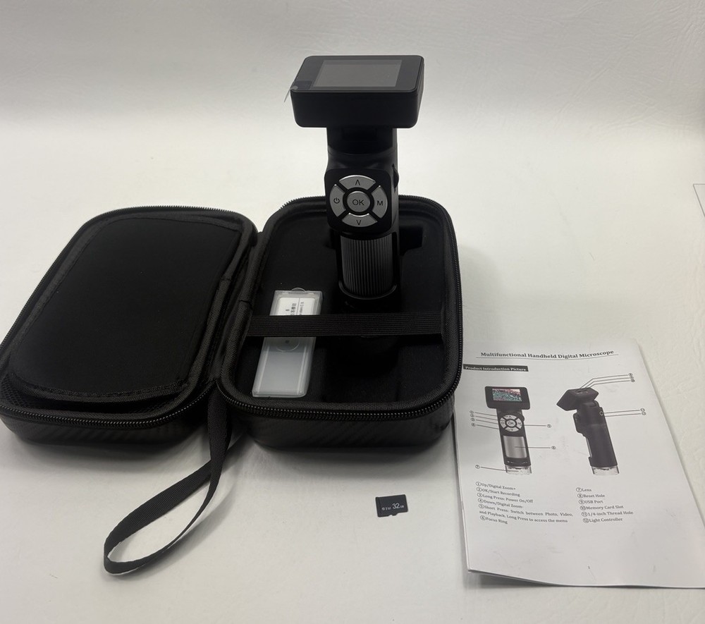 1000x Microscope-Handheld Digital Microscope for Children with 2" LCD Black
