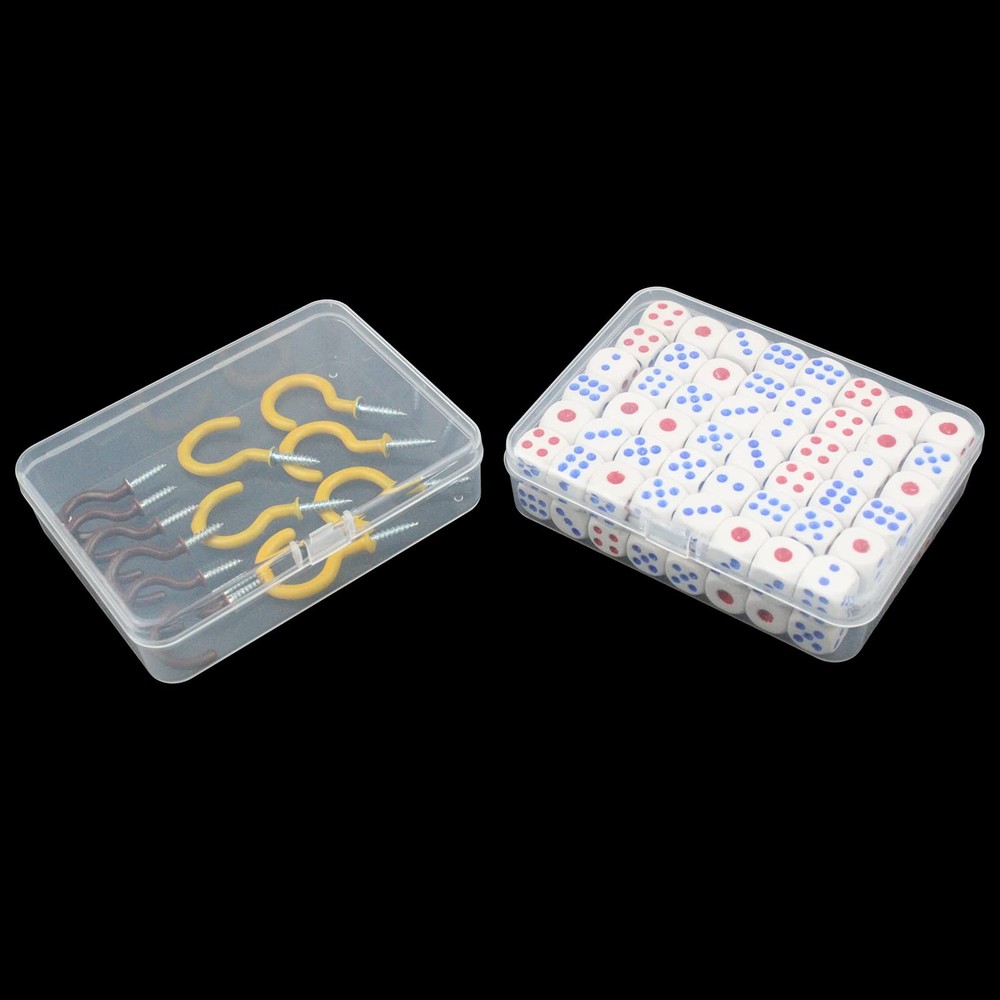 12 Pack Rectangular Clear Plastic Storage Containers with Hinged Lid for Bead...