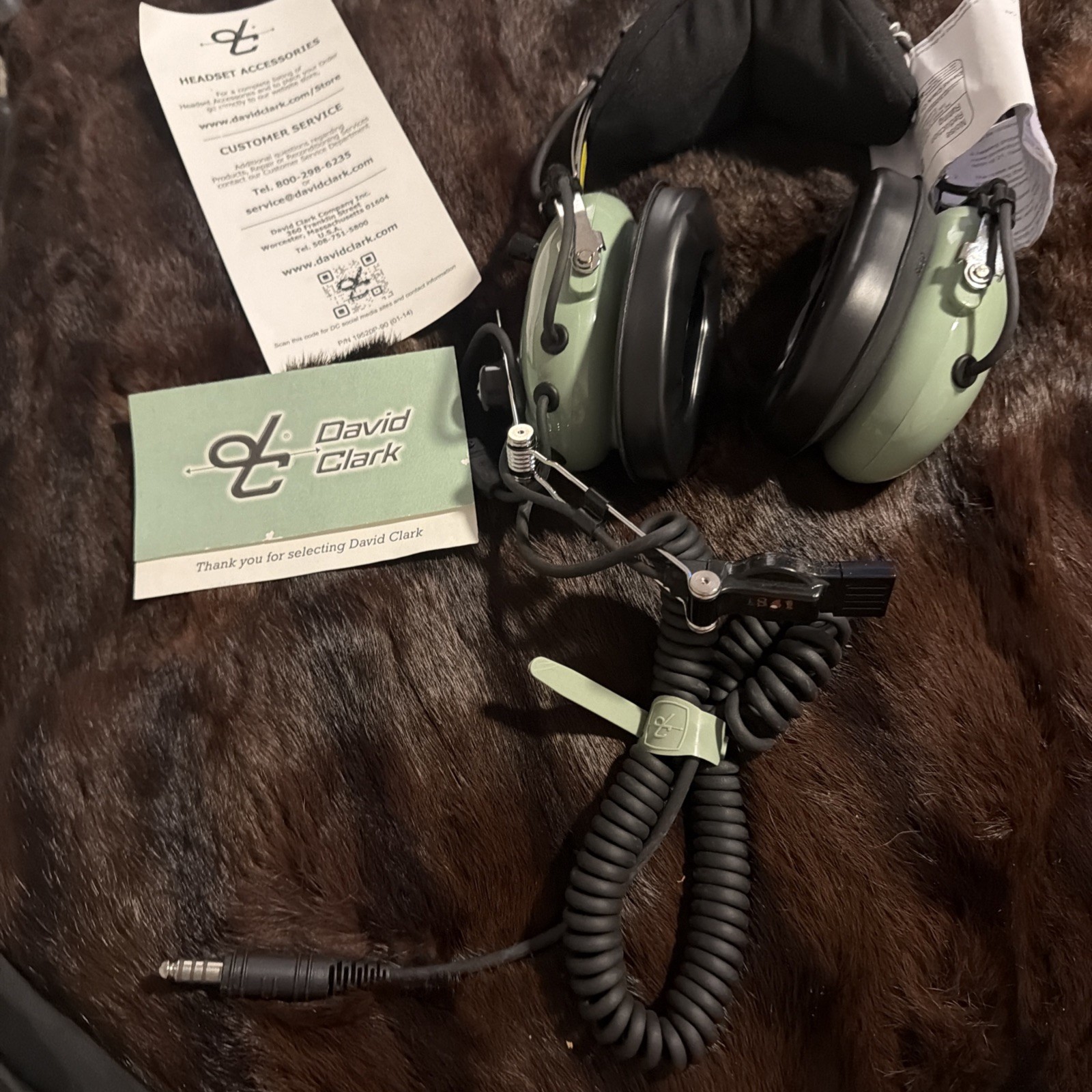 David Clark Aviation H10-76 Military Aviation Headset Headphones w/ Microphone