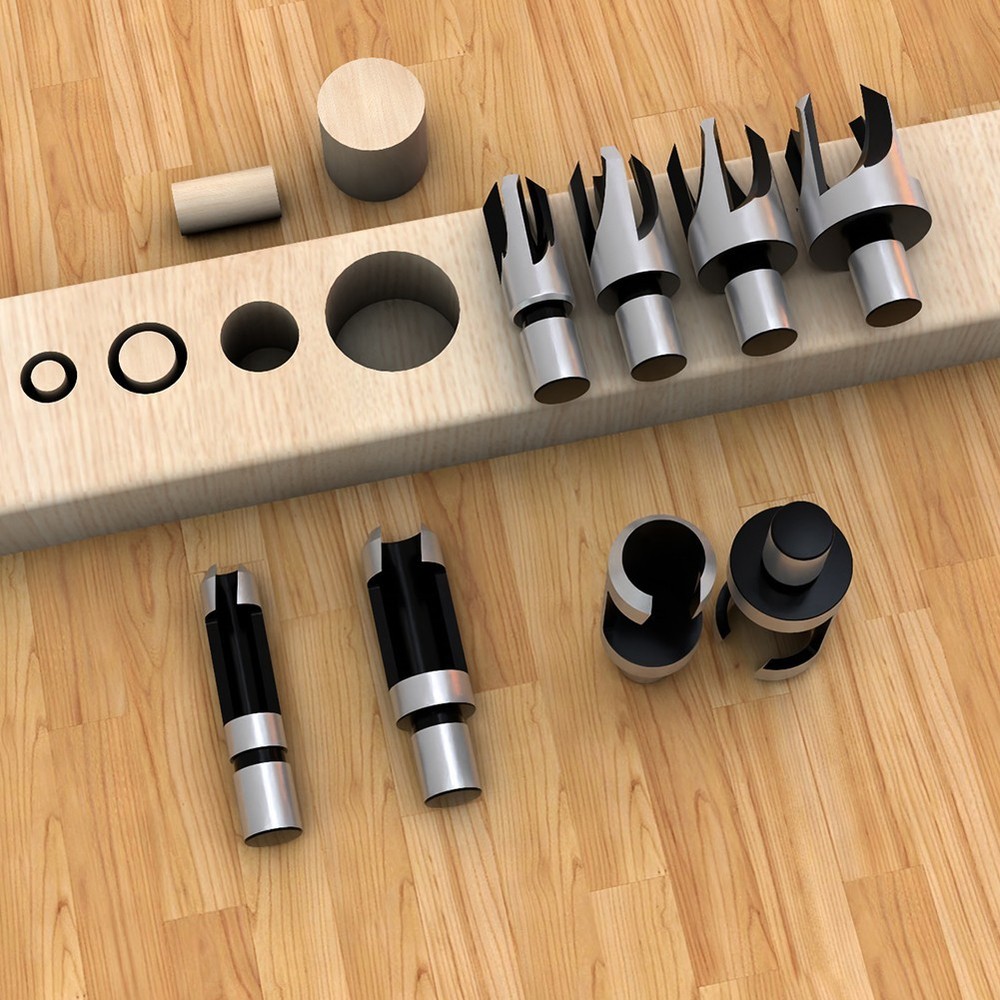 High Performance Round Handle Dowel Drill Bits 8Pcs Set for Woodworking