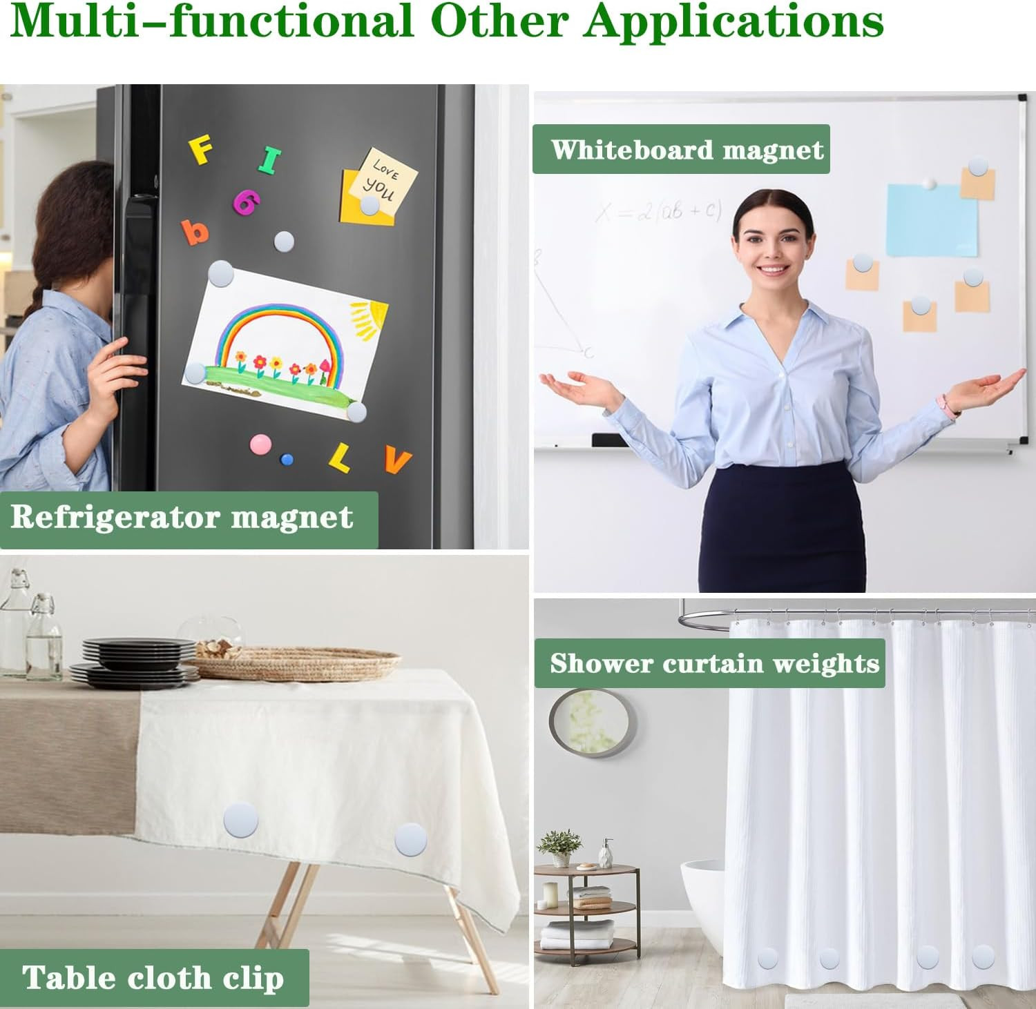 6 PCS Shower Curtain Weights Bottom Magnetic Heavy Duty Weights Premium Show...