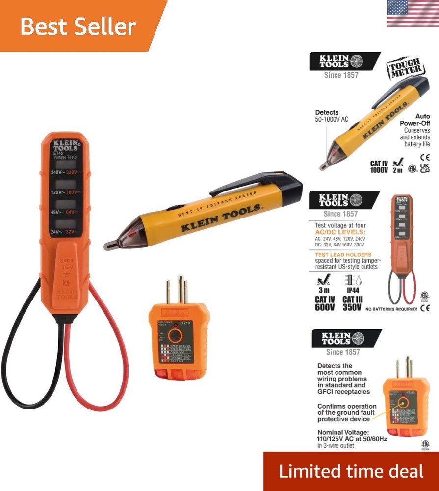 Compact 3-Piece Voltage Tester Set - Perfect for Home Electrical Troubleshooting