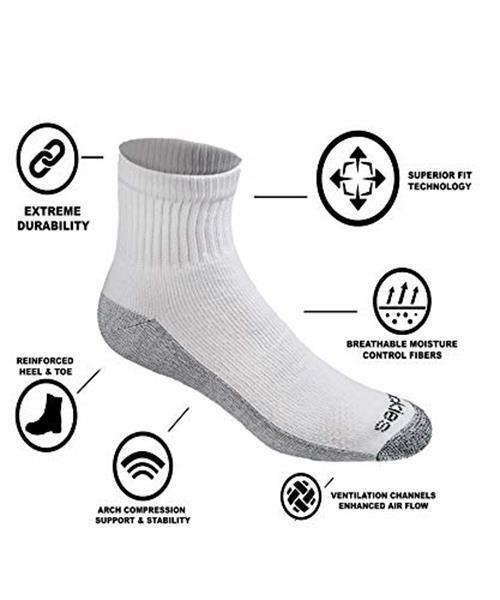 Dickies Men's Dri-tech Moisture Control Quarter Socks Assorted Sizes , Colors