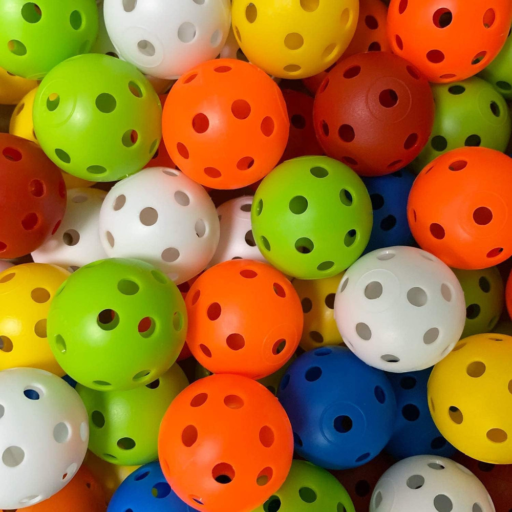 100 Pack Practice Golf Balls Airflow Hollow Plastic Golf Balls Practice Training