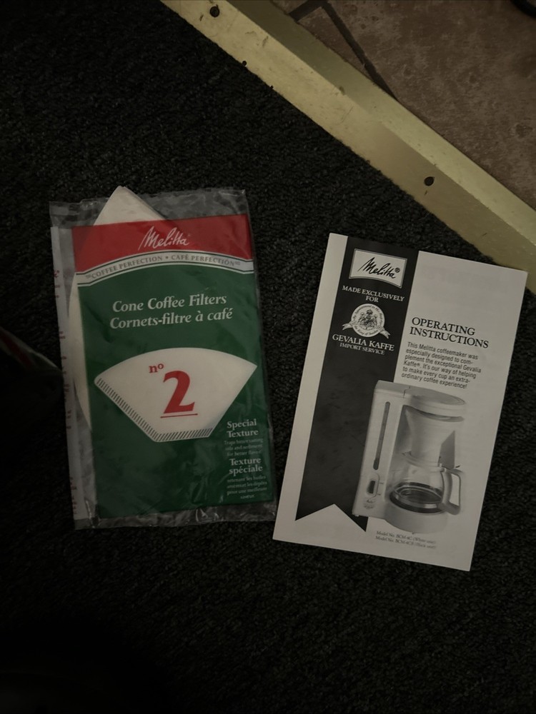 Melitta Gevalia Kaffe 4-Cup Coffee Maker White BCM-4C machine (Never Used)