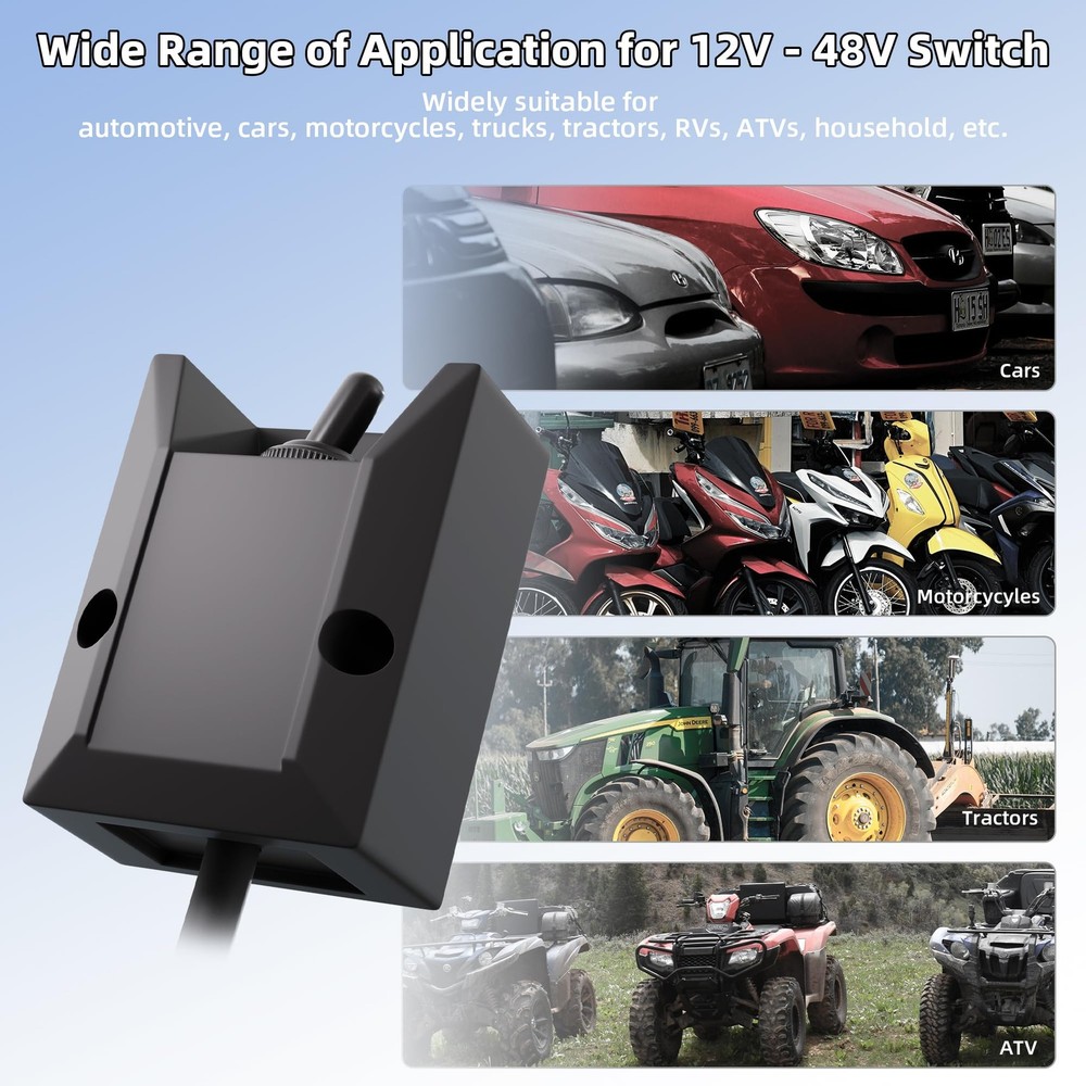 Wired Toggle Switch 12V 30A Heavy Duty Waterproof Toggle Switch SPST ON/Off 2...