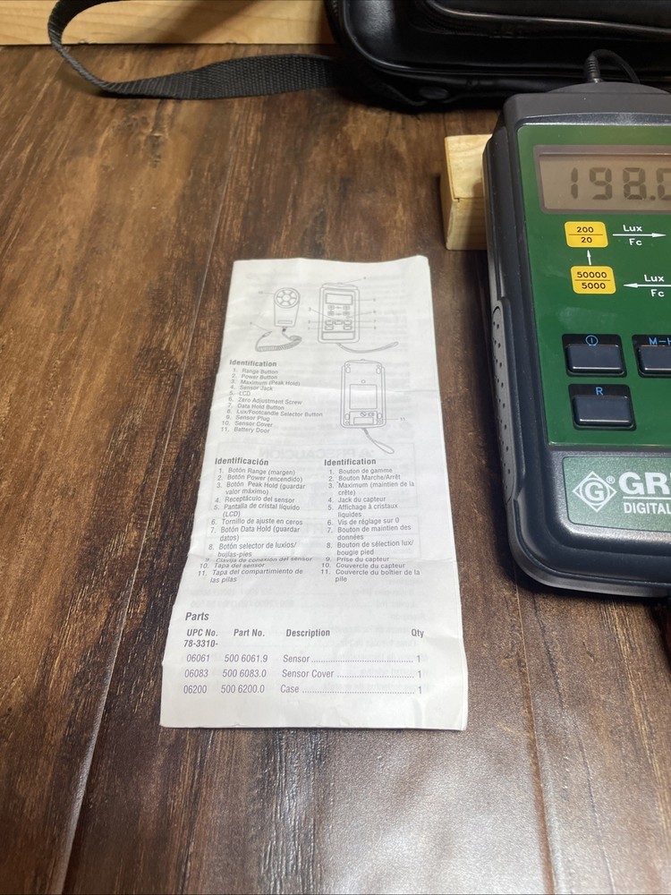 Greenlee Digital Light Meter 93-172 with Case. Tested.