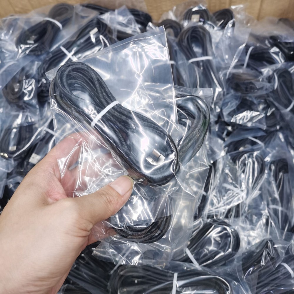 LOT 100pcs 2M Nylon Braid USB Type-C Data Charging Cable For Sony PS5 Controller