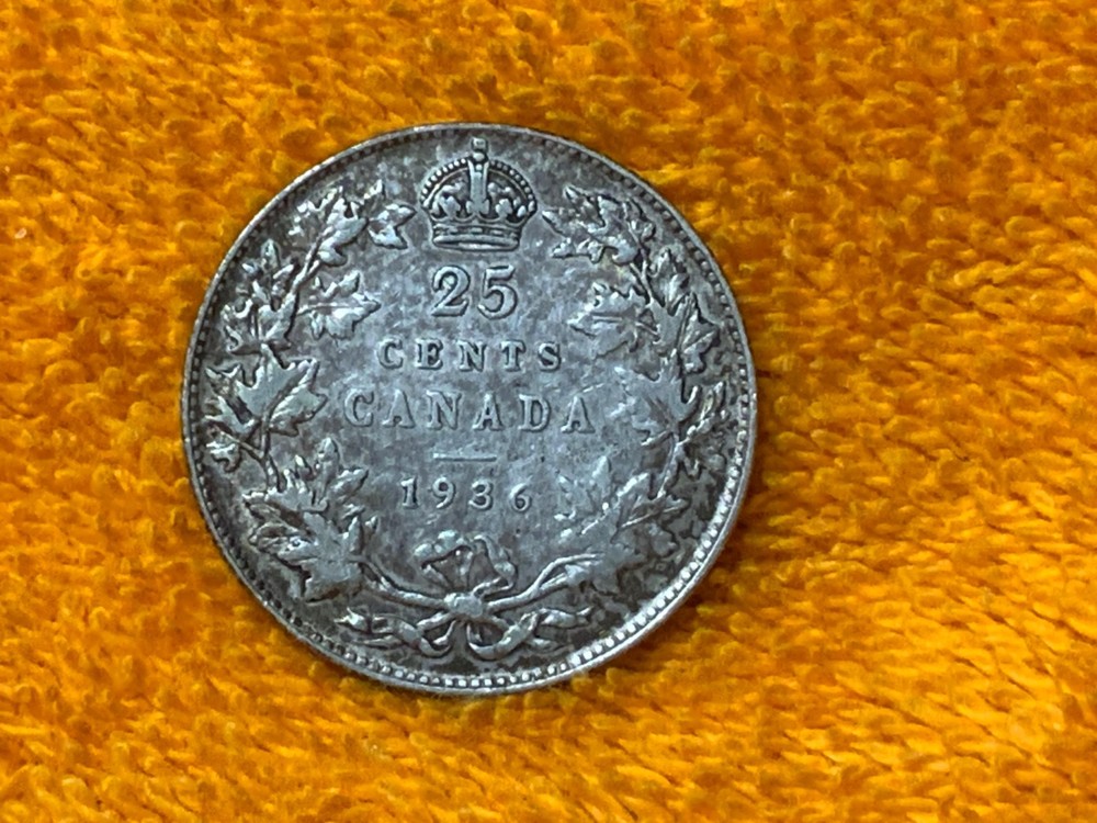 1936 Canada 25 Cent Coin