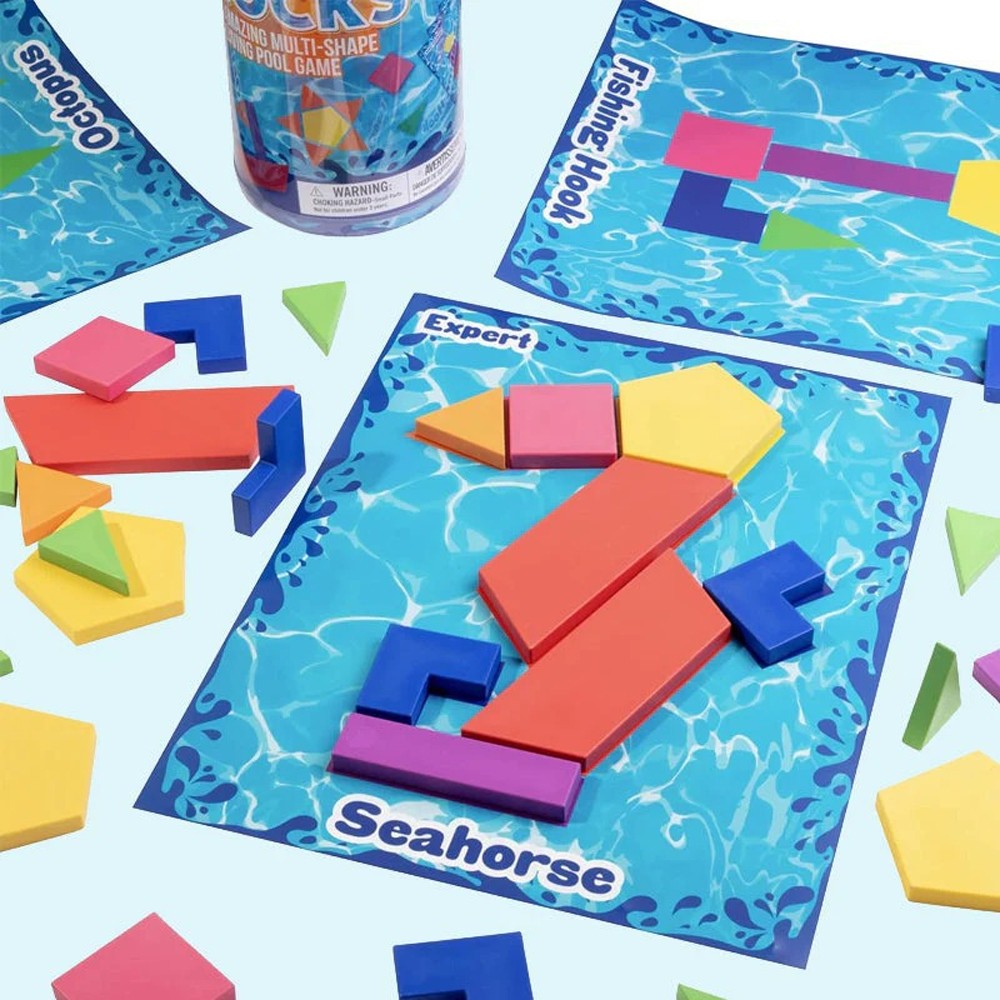 Pool Diving Game- Set Includes 40 Multi-Shape Sinking Toys, 18 Challenge Cards