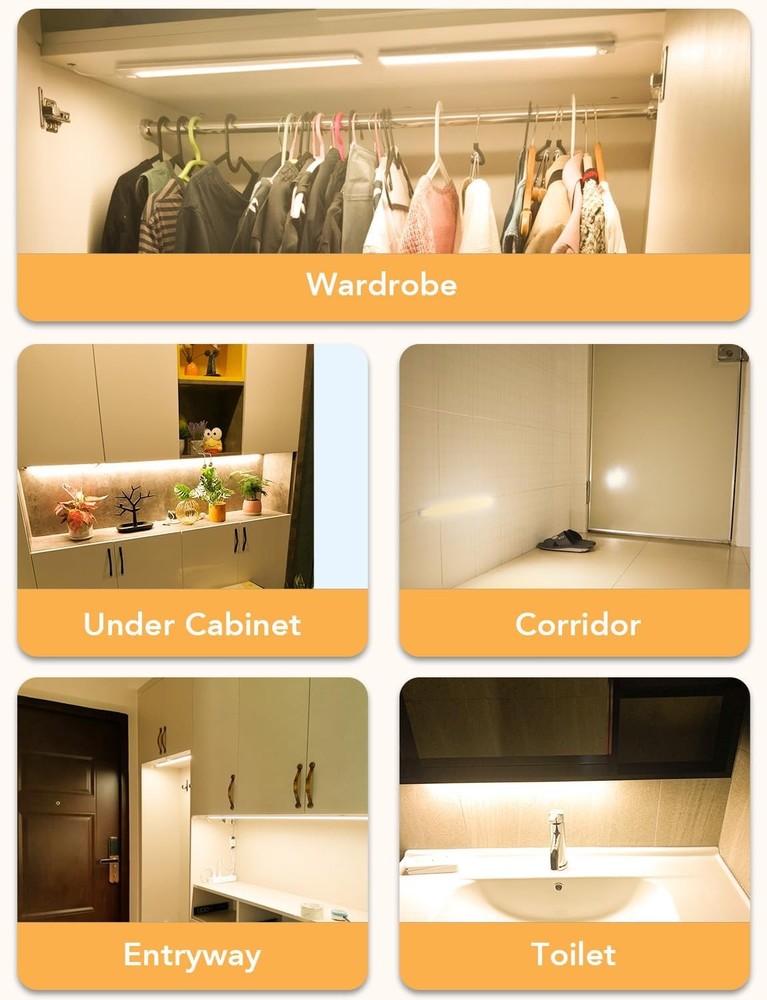 Under Cabinet Lighting, Motion Sensor Lights Indoor Plug 1 pack, Warm White