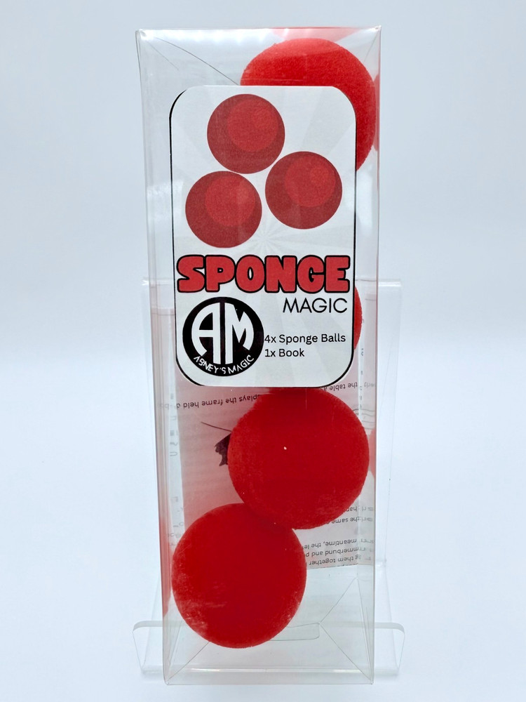 4 Red 1.3" Sponge Balls | Magic Trick Set by Abney's Magic – Free Live Tutorial