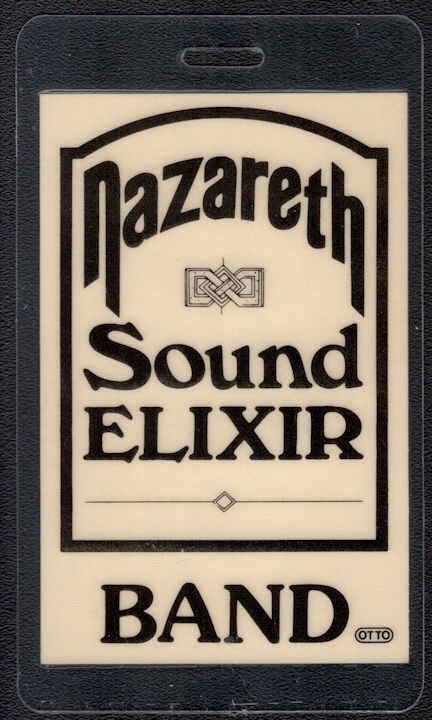 Nazareth Backstage Pass - 1983 Laminated Pass - Sound Elixir Tour