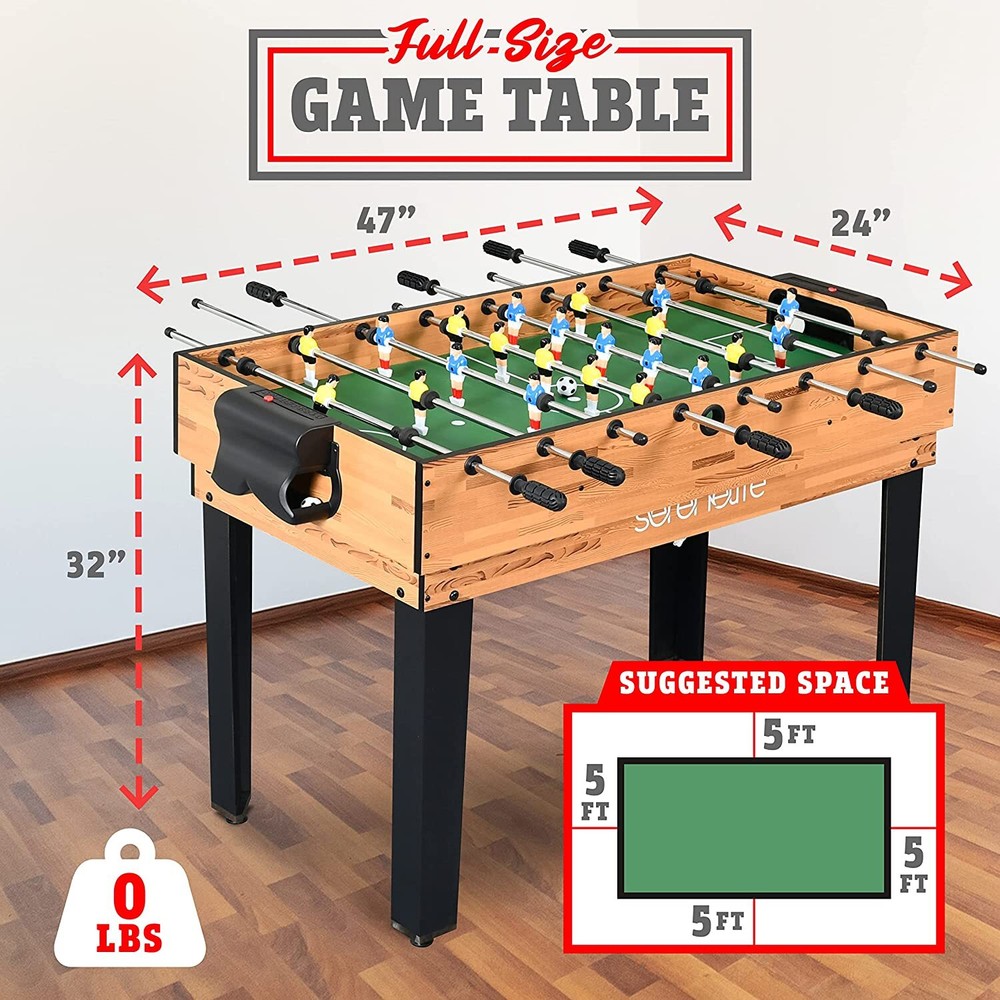 SereneLife SLMTGTBL41 4-In-1 Multi-Game Table