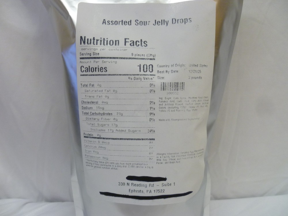 Assorted Sour Jelly Drops-2lb Bag