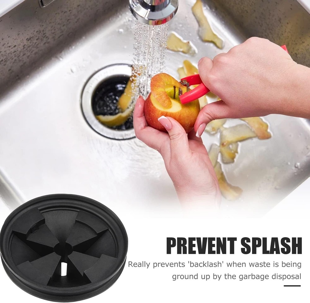 Garbage Disposal Splash Guards, 3 3/8" EPDM Rubber Drain Insert for Black
