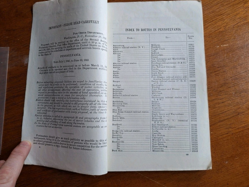 Carrying the Mails of the United States on Star Routes State of Pennsylvania