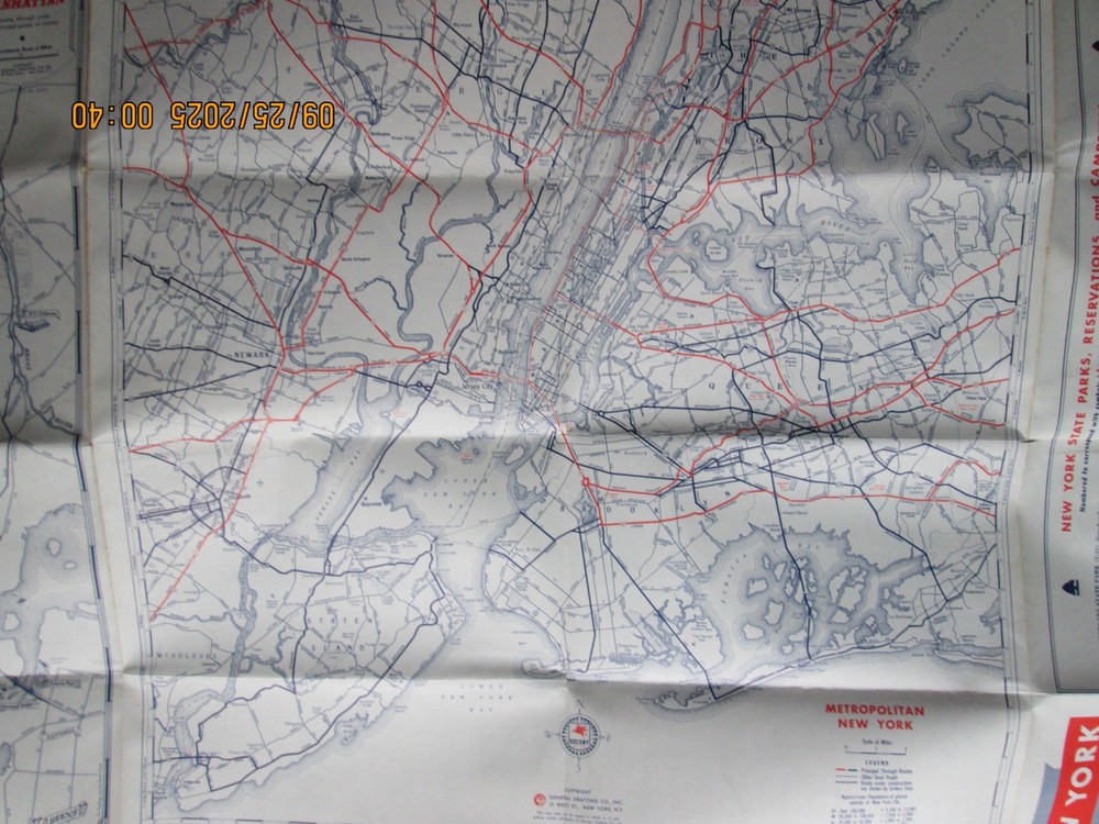 New York map Socony 1938