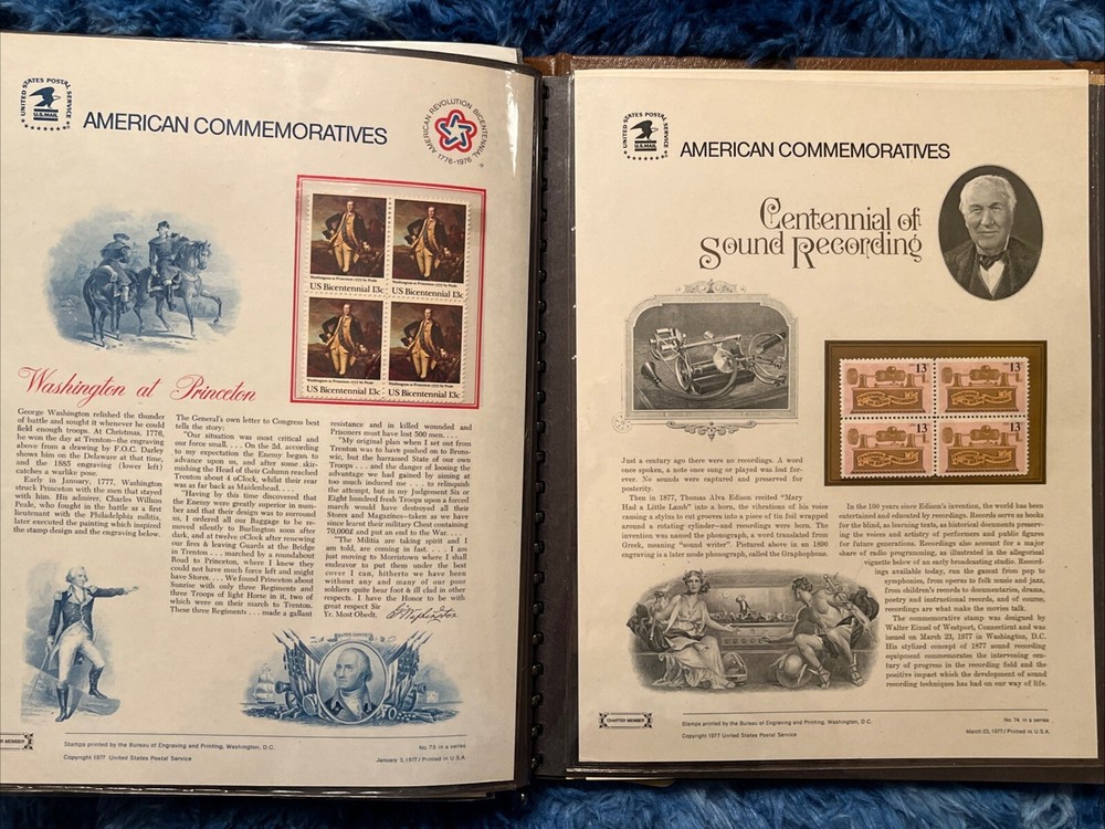 American Commemorative Collection Binder, 42 Panels, 1975-1978