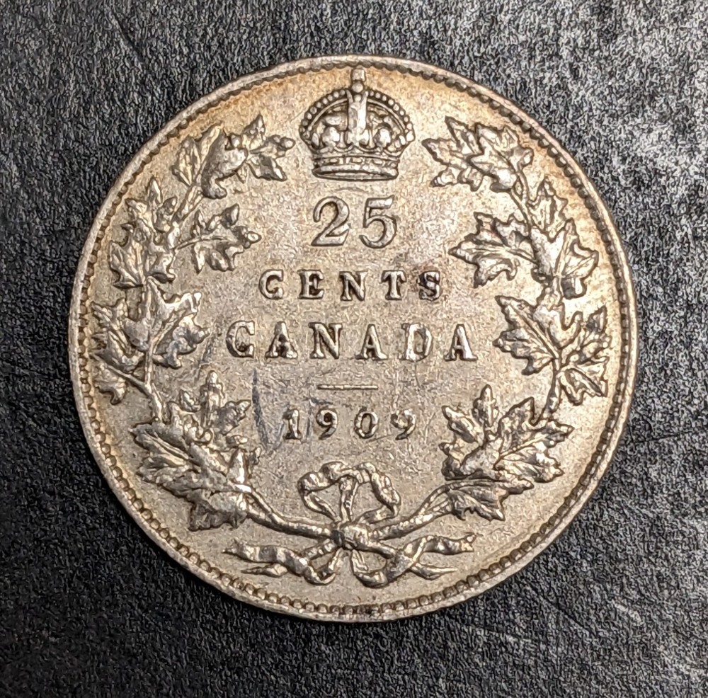 1909 Canada Silver 25 Cents