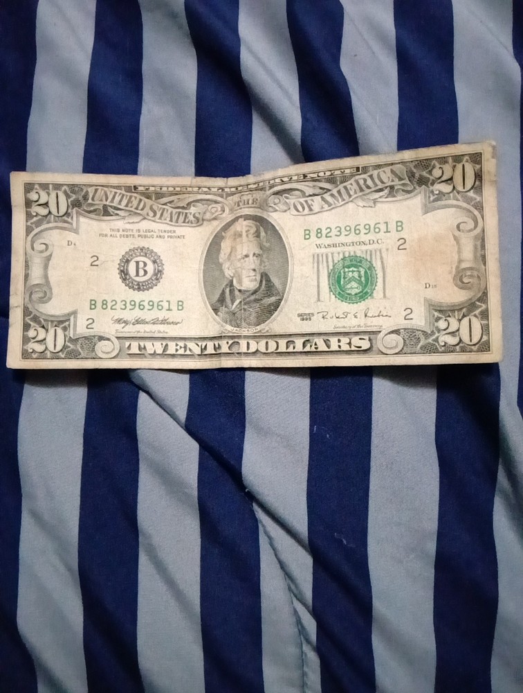1995 Antique 20$Dollar Note Rare Print Error