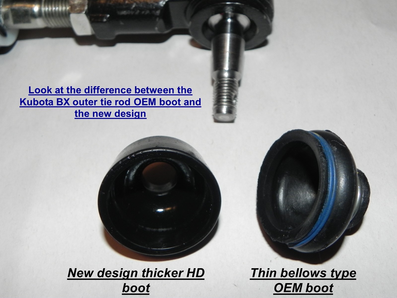 Kubota BX GR Inner/Outer Tie Rod Poly Boots USA made not China copy 1 yr Wty