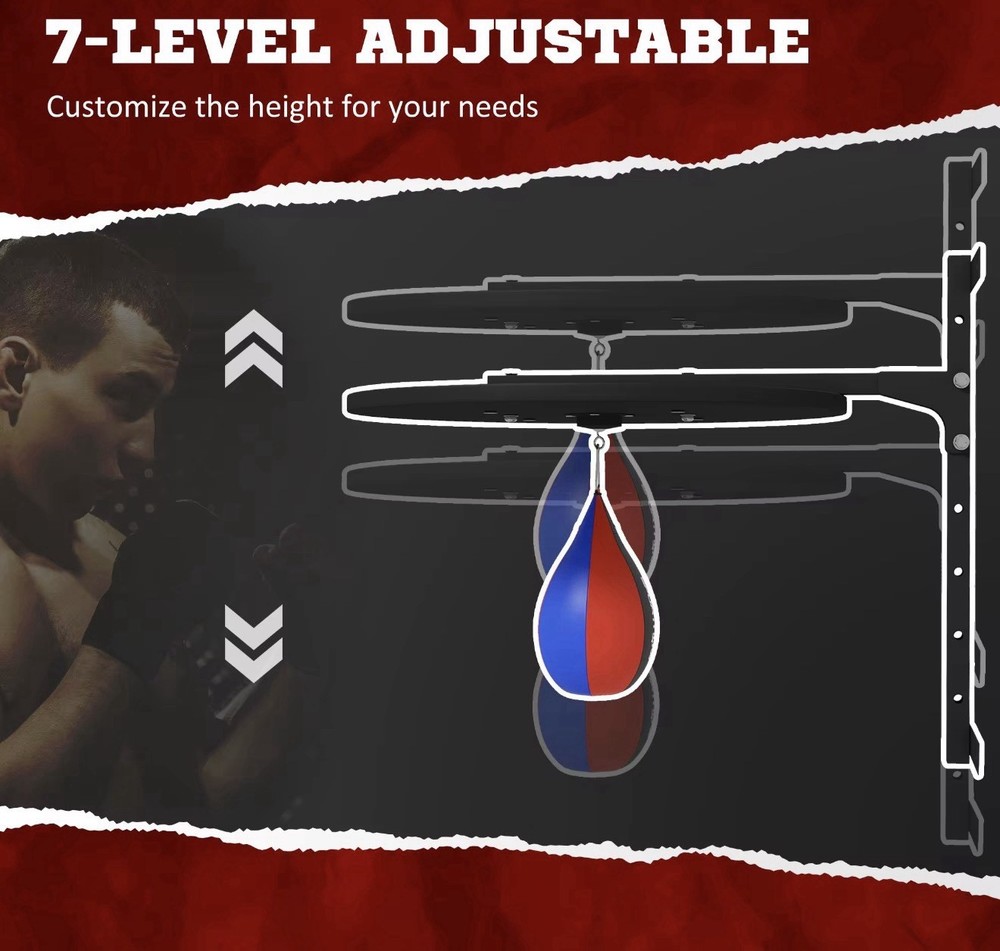 Wall Mounted Height Adjustable Speed Bag Platform Kit Punching Bag Training
