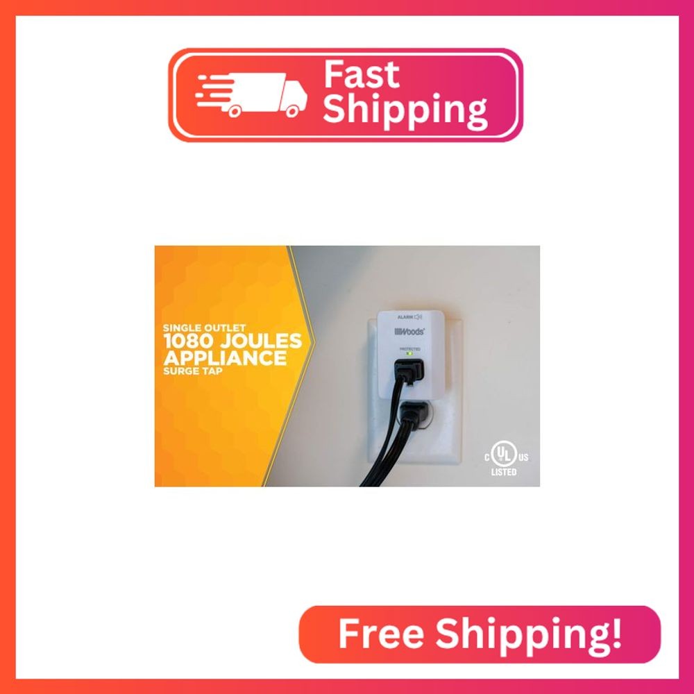 Southwire Woods Surge Protector - 1 Outlet - 1080J Appliance Surge Protection -
