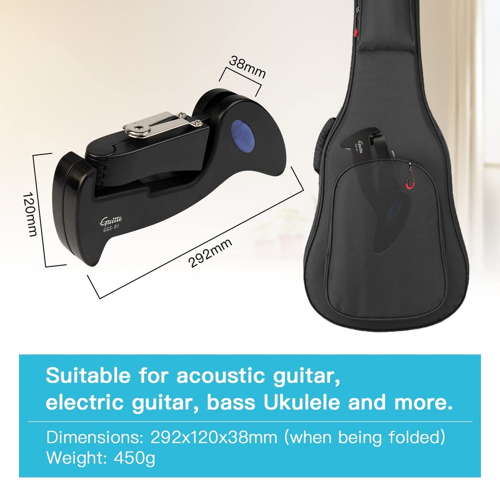 GUITTO Guitar Stand Tripod Adjustable Classic A-Frame small, black