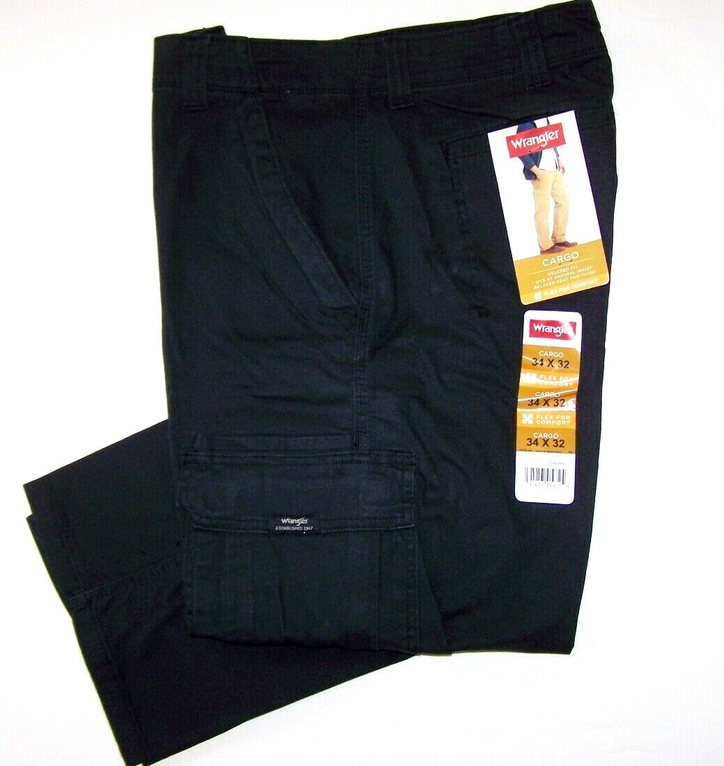Men's Wrangler Relaxed Fit Cargo Pants w/ Stretch Relaxed Fit 4 COLORS ALL SIZES