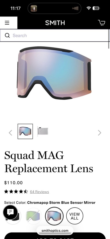Smith Squad Mag Replacement Lens