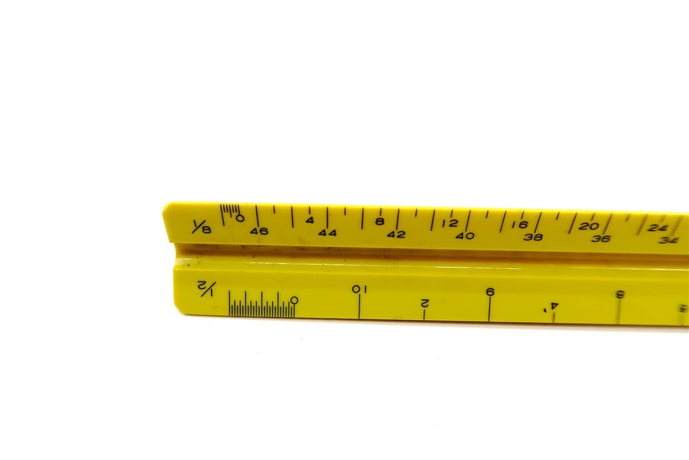 Vintage 12" PICKETT P-232 A-ES Triangular Drafting Architects Scale Ruler