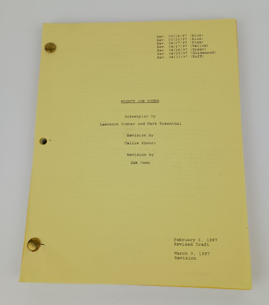 Mighty Joe Young Original Script with multiple revision page colors